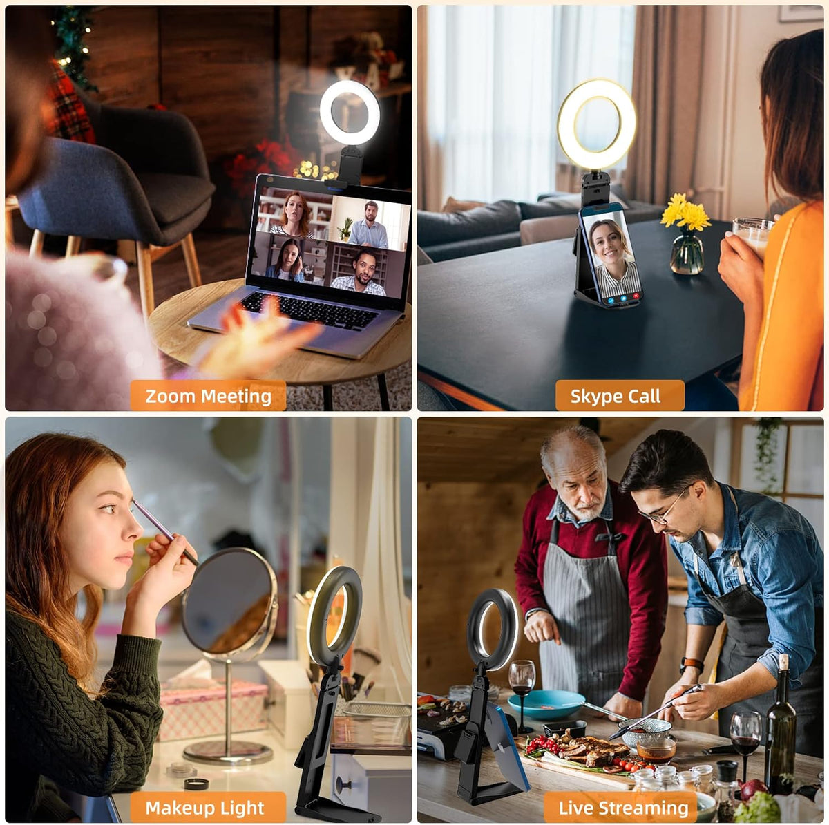 Evershop Ring Light for Laptop Desk Clip On,Small Computer Video Conference Lighting with Stand for Phone/Webcam/Monitor,5" Portable Mini LED Selfie Light Desktop for Zoom Meeting/Video Call/Recording