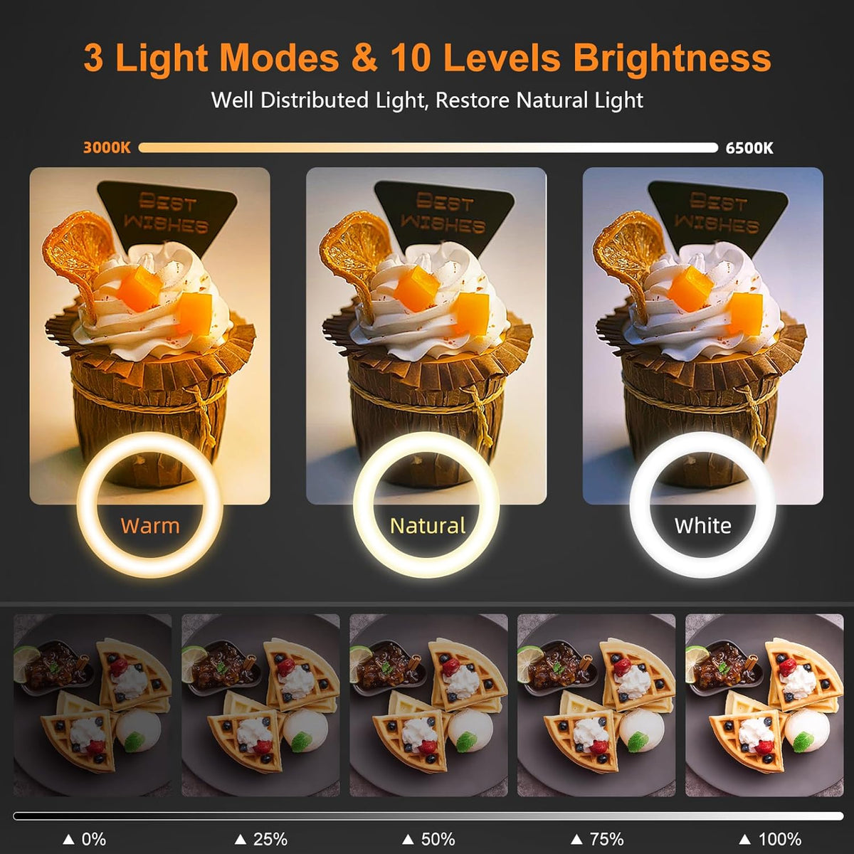 Upgrade Ring Light Overhead Camera Phone Mount for Desk, Evershop 10” Selfie Light with Stand Tripod for iPhone, Light with Phone Holder for Video Recording,Zoom Meeting,Live Streaming Tiktok,YouTube