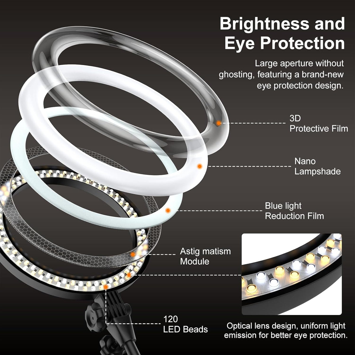 Desk Ring Light for Video Conference - Evershop 10" Lighting with Phone Holder for Video Recording, Zoom Calls, Selfie,Online Meeting, Streaming,Lights with 30.7" Adjustable Stand for Laptop, Computer